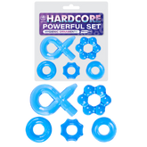 Excellent Power Hardcore Super Stretchy Powerful Cockring Set Blue Stretchy Cock Rings